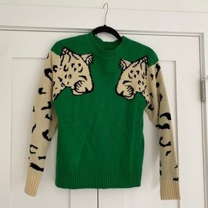Amazon | tiger sleeve sweater emerald green